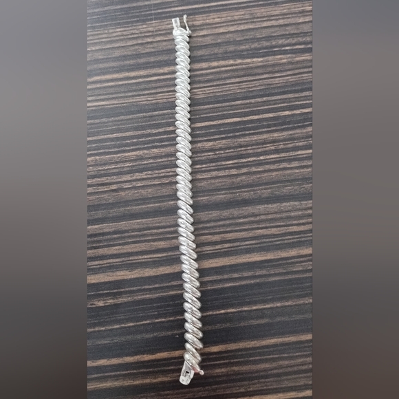 Sterling Silver 925 Fas Macaroni Shaped Bracelet - Picture 4 of 5